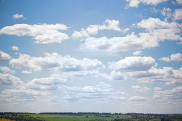 beautiful cloudy sky over the field