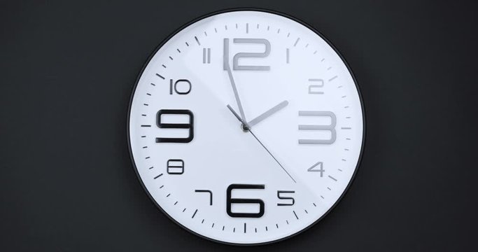 clock, time, watch, hour, minute, isolated, white, wall, black, face, object, business, number, timer, hours, deadline, second, alarm, circle, concept, dial, office, minutes, day, numbers, arrow, blac