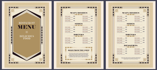 Restaurant menu template or other design.