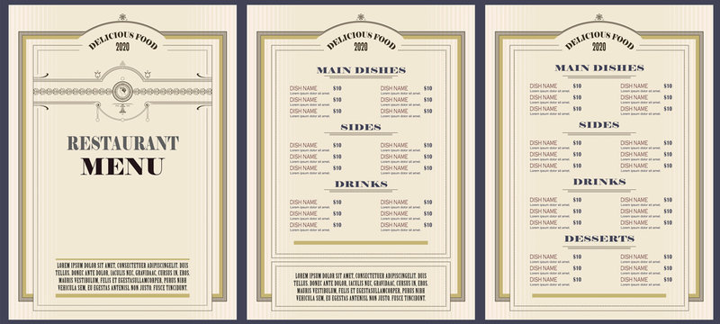 Restaurant menu template or other design.