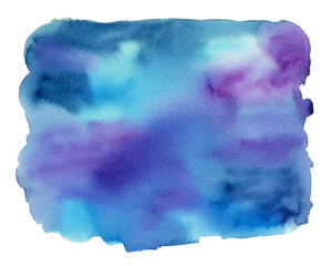 Purple and Blue Watercolor Texture hand painted.