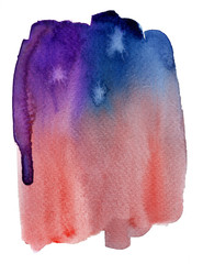 Red and purple blue abstract watercolor paper texture hand painted. Stain watercolor.