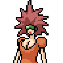 Fototapeta premium vector pixel art woman fashion