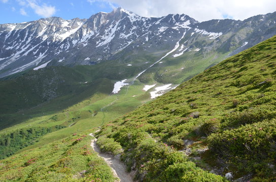 Parcours de randonn&eacute;e lac de l'&eacute;troit Peisey Nancroix