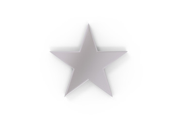 Rating review icon on isolated white background, Star rating symbol, 3d illustration