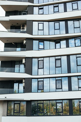 Facade of a modern building stock photos