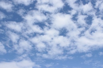 Beautiful clouds floating on the vast blue of the sky