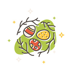 Easter egg in nest filled outline vector icon