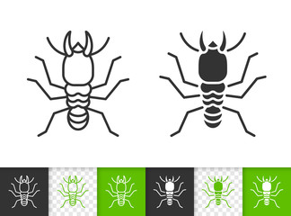 Termite pest insect simple black line vector icon