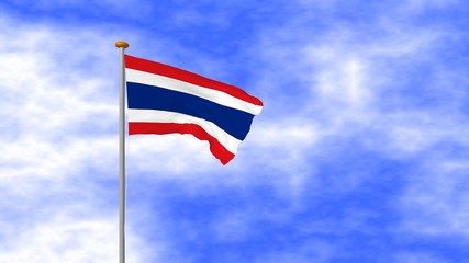 Thailand flag on blue sky