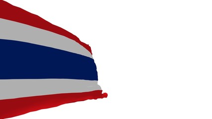 Waving of Thailand flag white background