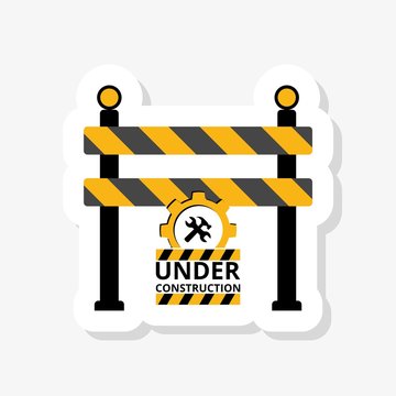 Under Construction Sticker. Under construction website page