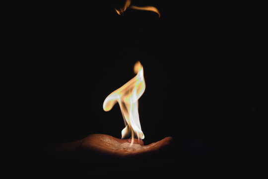 The dengerous fire in hands