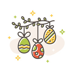 Easter egg garland filled outline vector icon