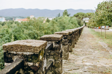old stone fortification bastion hill in italy