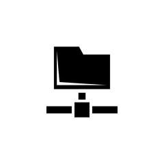 Shared Folder, Data Network Flat Vector Icon