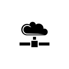 Cloud Data Sync, Shared Computing Flat Vector Icon