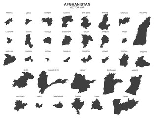 map of Afghanistan on white background