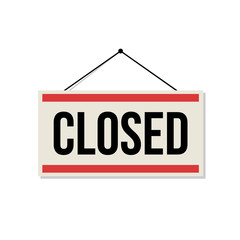 Vector Hanging Closed Door Sign