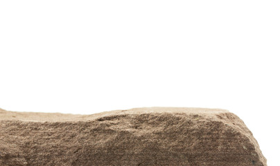 Rocky mountain cliff on white background, construction work decorate large buildings, Blank for design.