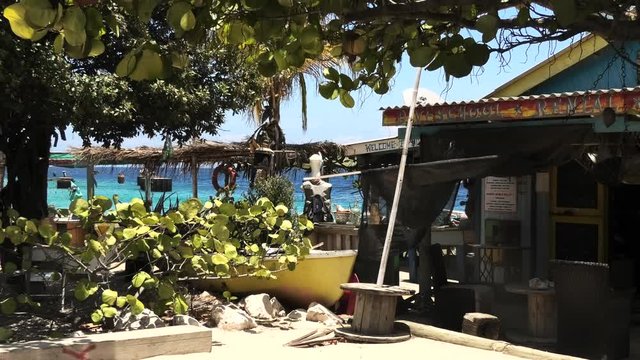 Cura&ccedil;ao Tugboat Beach at Caracas Bay, native terrace and ocean view