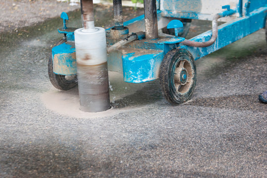 Engineering Is Drilling The Road By Road Drilling Machine For Check Road Standards