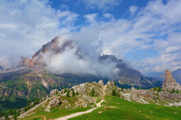 Italy, Dolomites, Cinque Torri. / Cinque Torri are a small group belonging to Nuvolao group, in the Eastern Dolomites