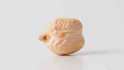 Seed of chickpea, isolated, on white background.