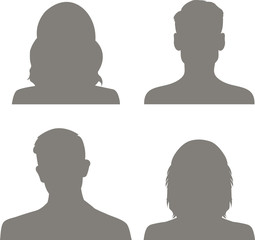 Set of hand drawn male, Avatar profile icon (or portrait icon).User flat avatar icon, sign, profile people symbol, web