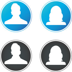 Set of hand drawn male, Avatar profile icon (or portrait icon).User flat avatar icon, sign, profile people symbol, web