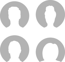 Set of hand drawn male, Avatar profile icon (or portrait icon).User flat avatar icon, sign, profile people symbol, web