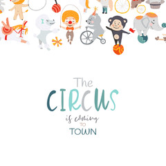 Circus banner illustration.