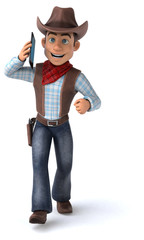 Fun cowboy - 3D Illustration