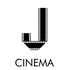 Fototapeta na wymiar Logotipo con texto CINEMA con letra J como tira de película en color negro