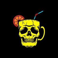 SKULL CUP COCKTAIL COLOR BLACK BACKGROUND