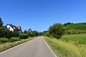 Fototapeta na wymiar Weintalstraße Durbach-Oberkirch im Ortenaukreis