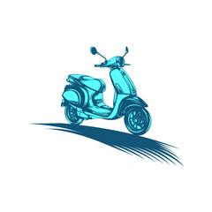 electric scooter illustration. classic scooter