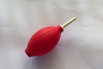red blower on the white background