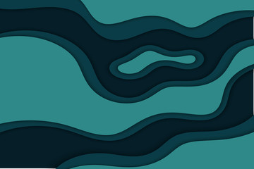 Fototapeta na wymiar Background with blue waves. Abstract wavy blue paper background.