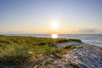Obraz premium Sonnenuntergang in den Dünen der Ostsee
