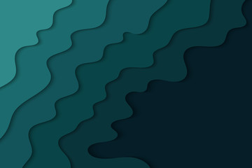 Background with blue waves. Abstract wavy blue paper background.