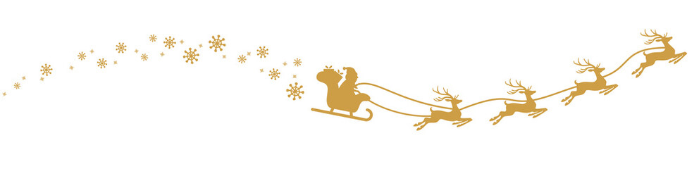 Santa Claus with sled and reindeers © picoStudio
