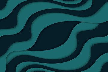 Fototapeta premium Background with blue waves. Abstract wavy blue paper background.