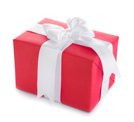 Beautiful Christmas gift on white background