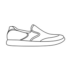 mens sneakers shoe vector. shoe in line art vector. black line shoe