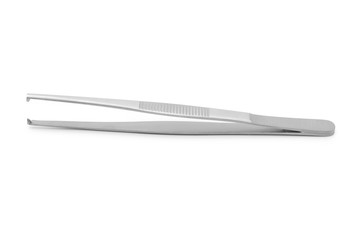 Tissue forceps stainless steel isolated on white background
