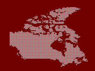 Canada pixel map. Vector illustration. Halftone style.