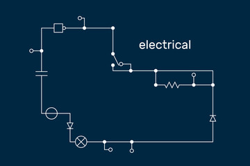 Electronic circuit scheme. Technology concept. Vector.