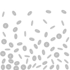 British pound coins falling. Scattered black and w