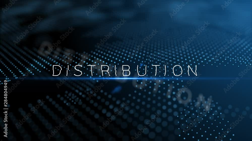 Poster distribution modern intro text 3d animation with lens flare and depth of field focus blur